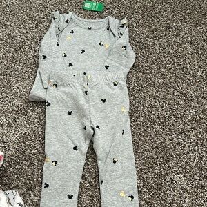 Disney leggings and long sleeved shirt